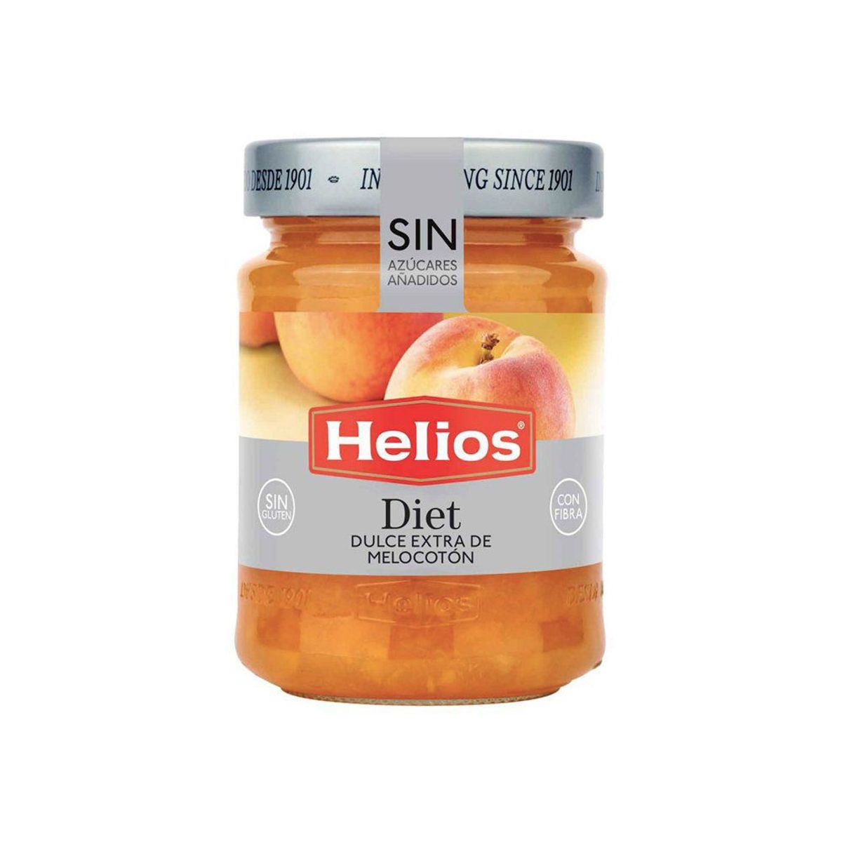 HELIOS - Mermelada de Melocotón Diet sin Azúcares Helios 280 g