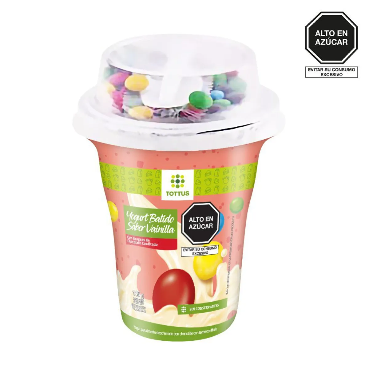 TOTTUS - Yogurt Mix Vainilla Grageas Chocolate Tottus Envase 125 g