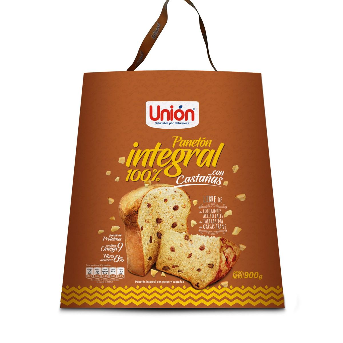 UNION - Panetón Integral Castaña Unión en Caja 900 g