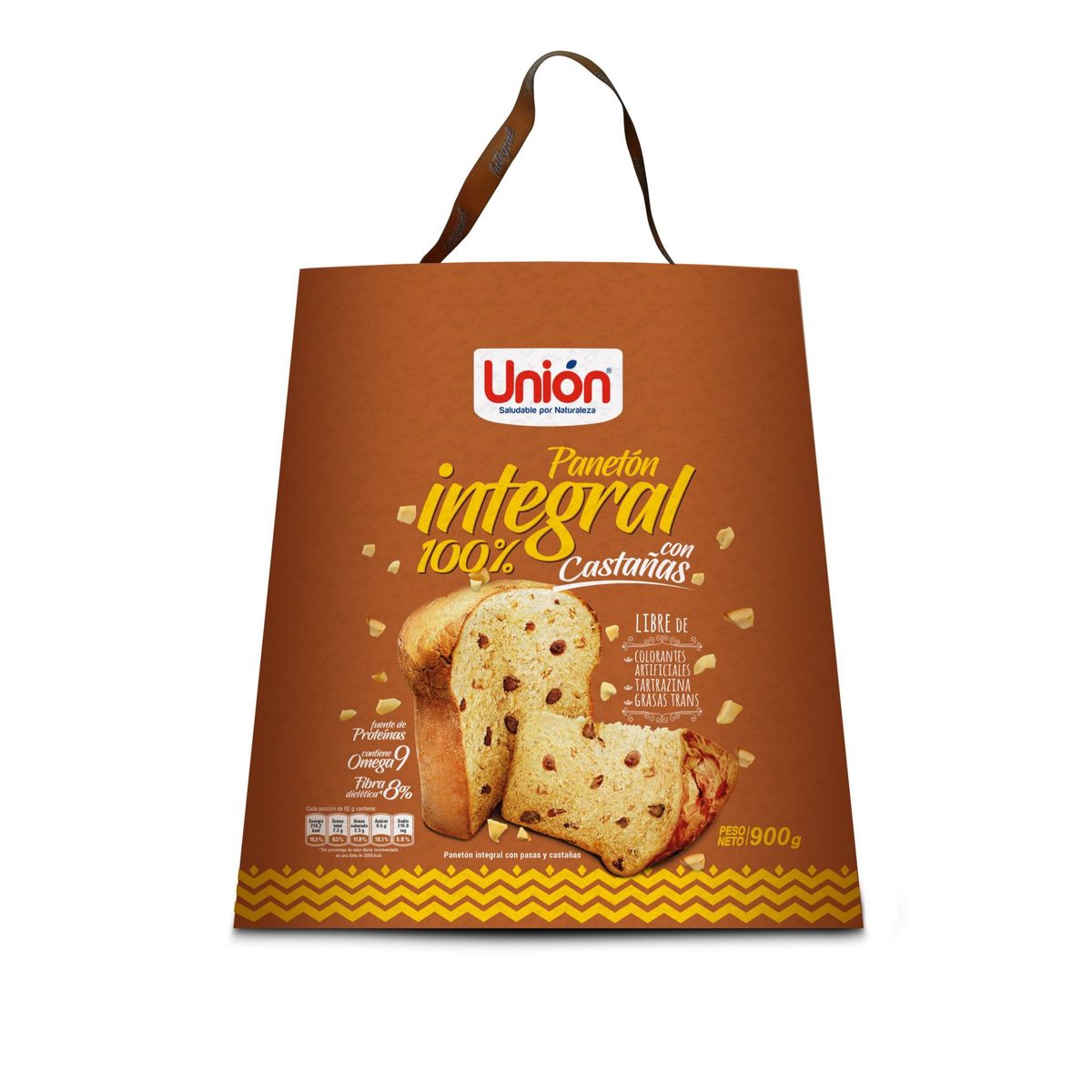UNION - Panetón Integral Castaña Unión en Caja 900 g