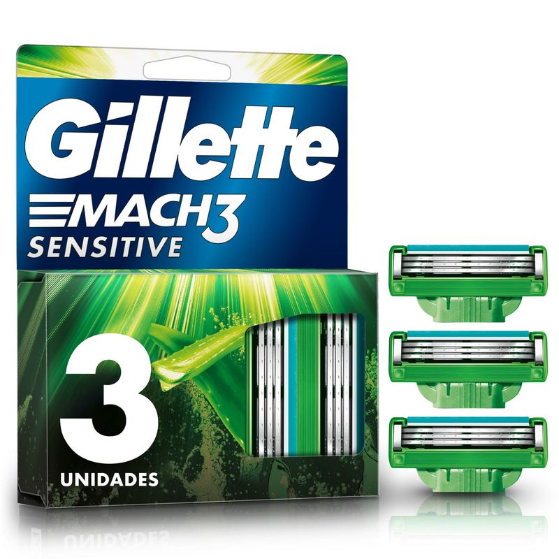 GILLETTE - Repuesto Máquina De Afeitar Gillette Mach3 Sensitive Caja 3 Und