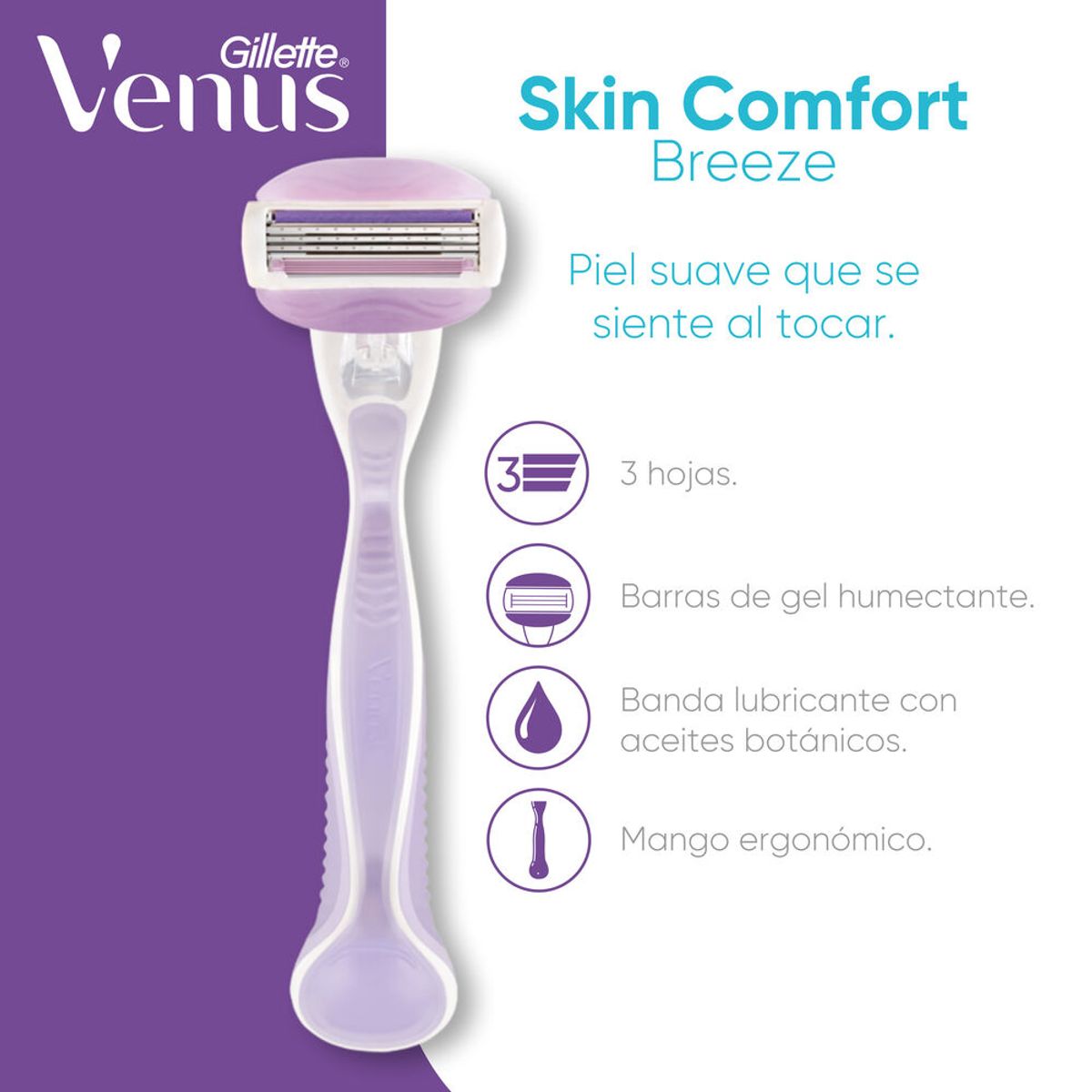 GILLETTE - Máquina de Afeitar Recargable Gillette Venus Breeze + Repuesto