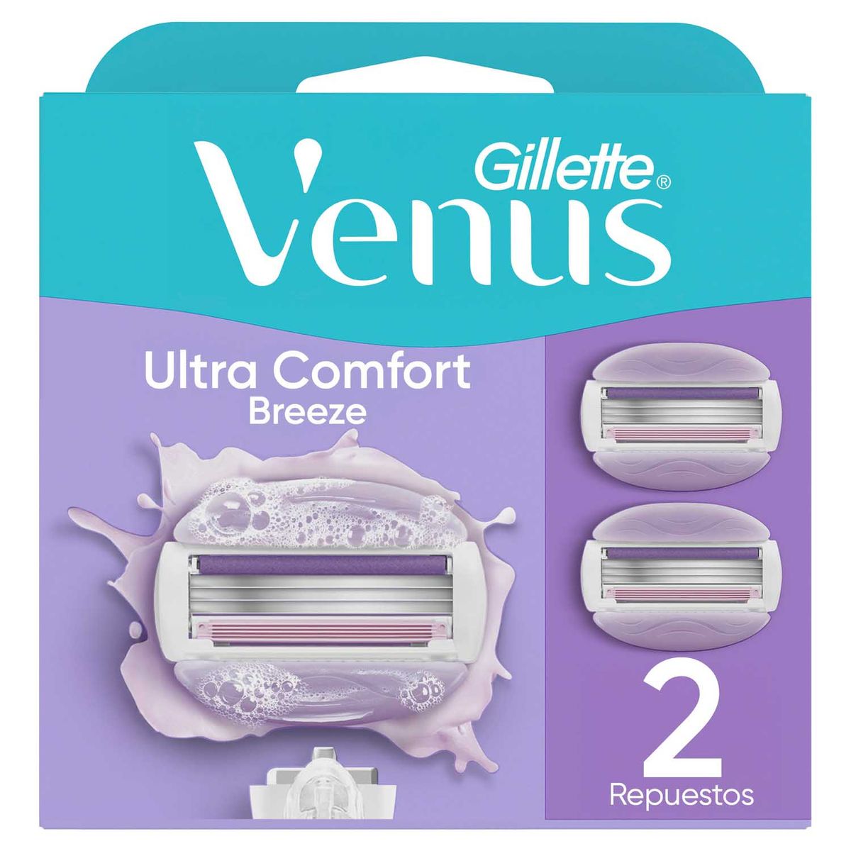 VENUS - Máquina De Afeitar Repuesto Mujer Gillette Venus Ultra Comfort Breeze Caja 2 Und
