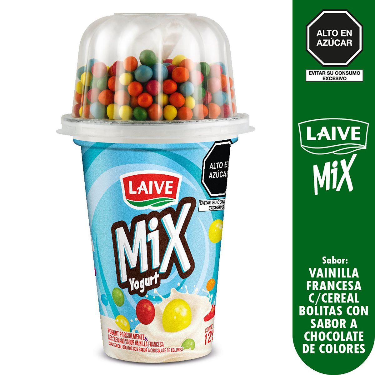 LAIVE - Yogurt Mix Laive Vainilla con Bolitas de Colores Envase 125 g
