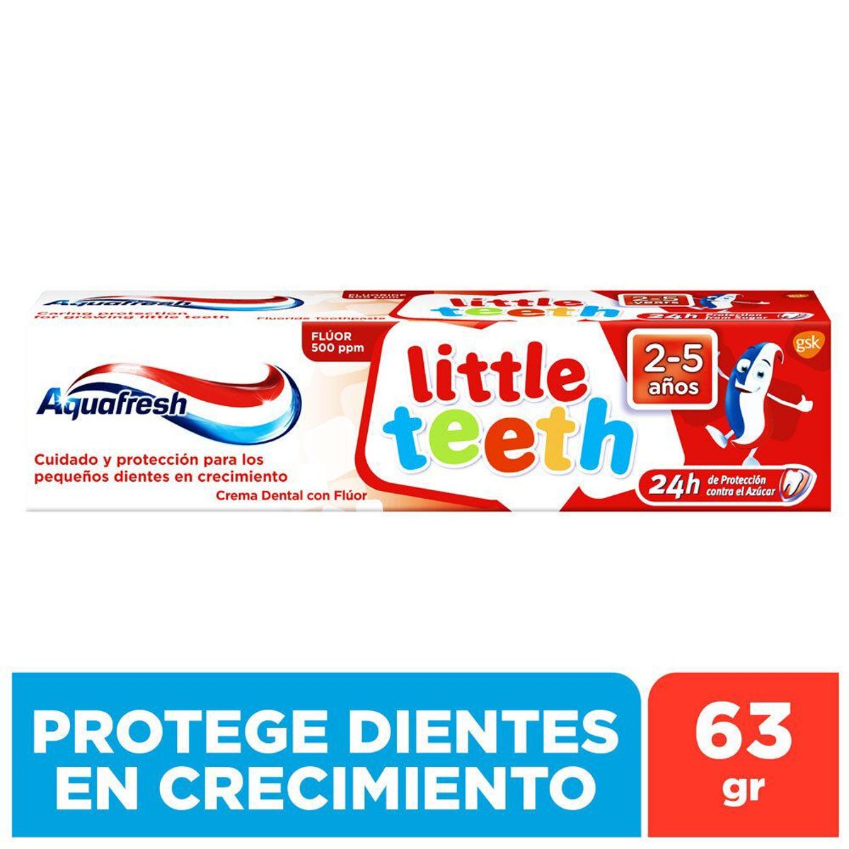 AQUAFRESH - Pasta Dental Aquafresh Little Teeth 2 a 5 Años Envase 63 g