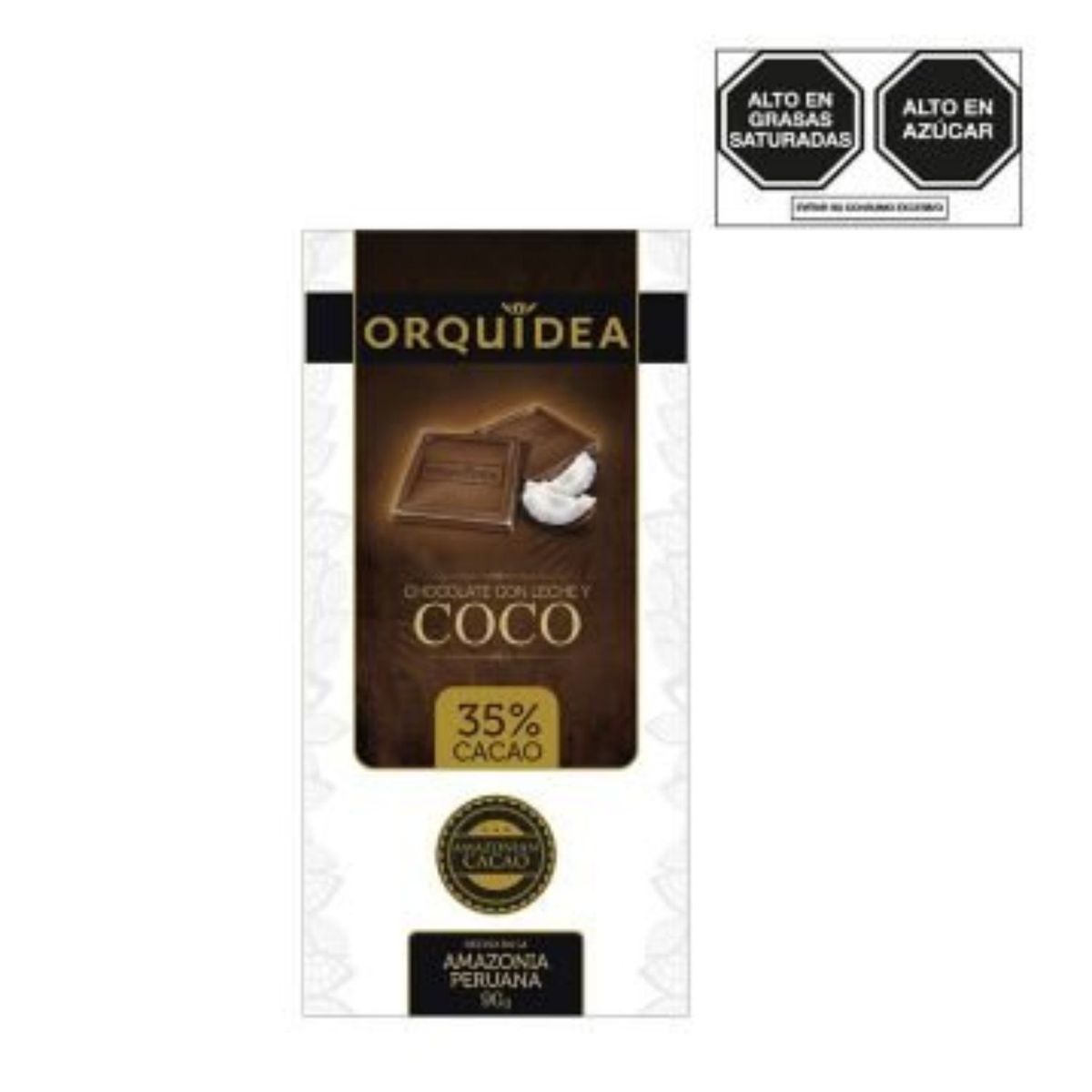 ORQUIDEA - Chocolate Orquídea con Leche y Coco Empaque 90 g