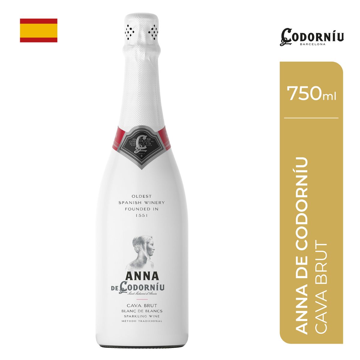 CODORNIU - Espumante Anna de Codorníu 11.5° Botella 750 mL