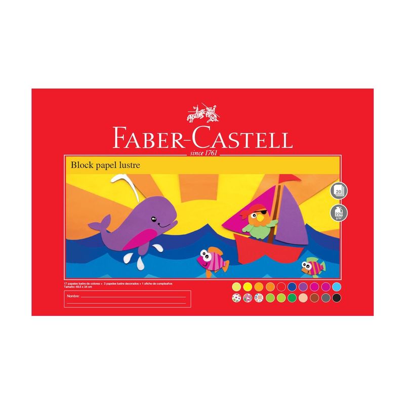 FABER CASTELL - Block de Papel Lustre X 20 Hojas