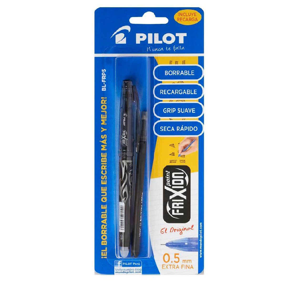 PILOT - Lapicero Pilot Borrable Frixion Negro + Repuesto