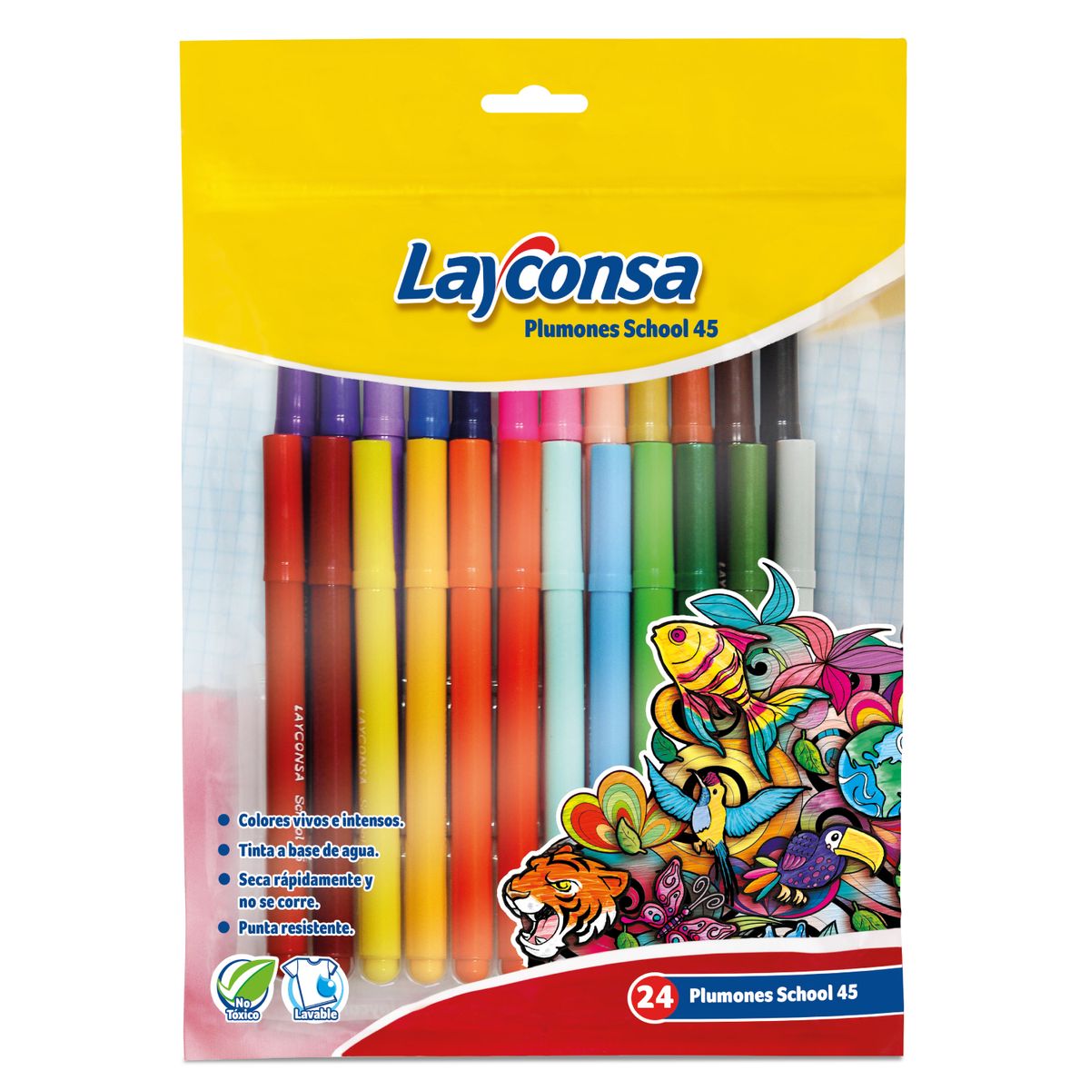 LAYCONSA - Plumones Layconsa School 45 Empaque 24 Und