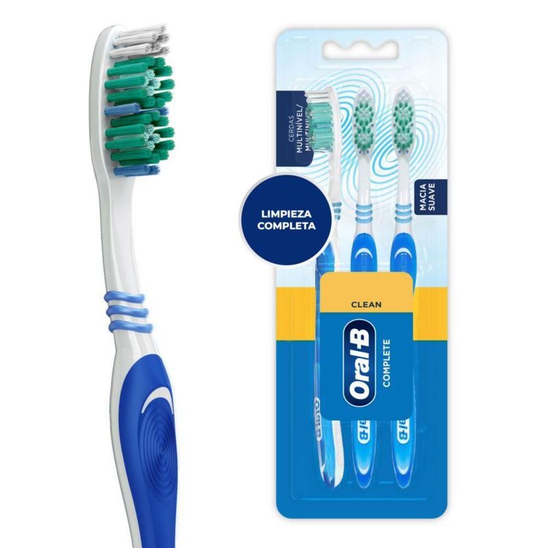 ORAL B - Cepillo Dental Oral B Complete Multinivel Limpieza Profunda Pack 3 Und