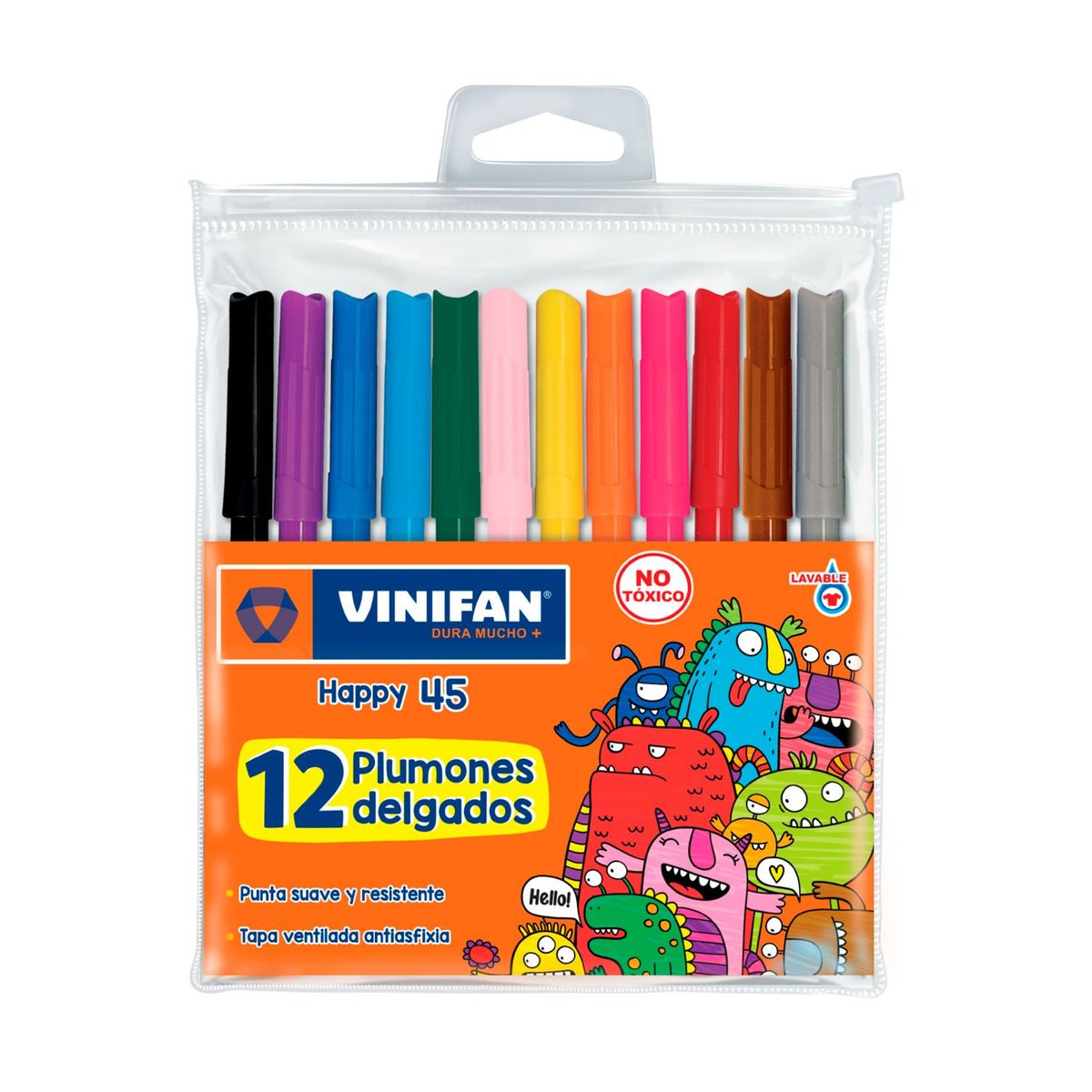 VINIFAN - Plumón Vinifan Happy 45 Estuche 12 Und