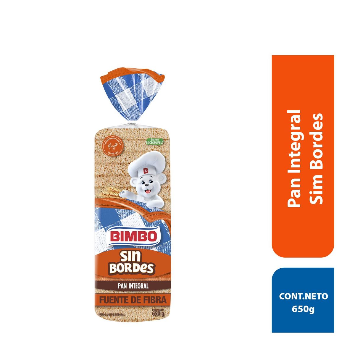 BIMBO - Pan de Molde Bimbo Integral Sin Borde Bolsa 650 g