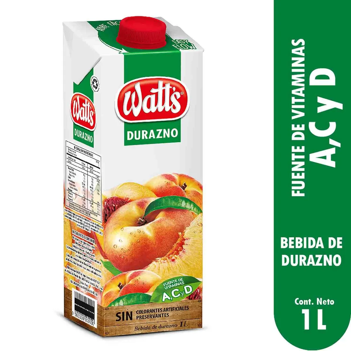 WATTS - Bebida Watts Durazno Caja 1 L