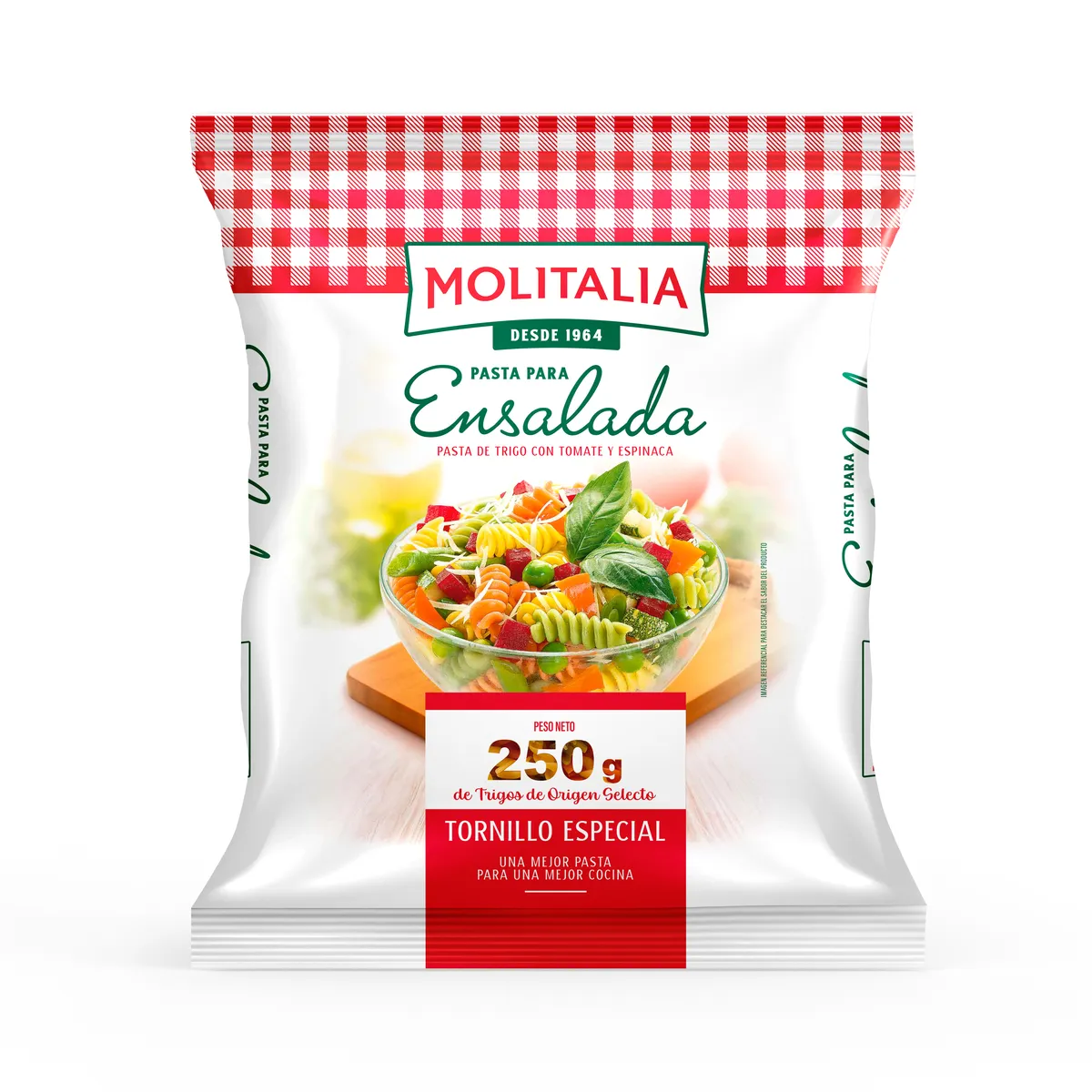 MOLITALIA - Fideo Tornillo para Ensalada Molitalia Bolsa 250 g