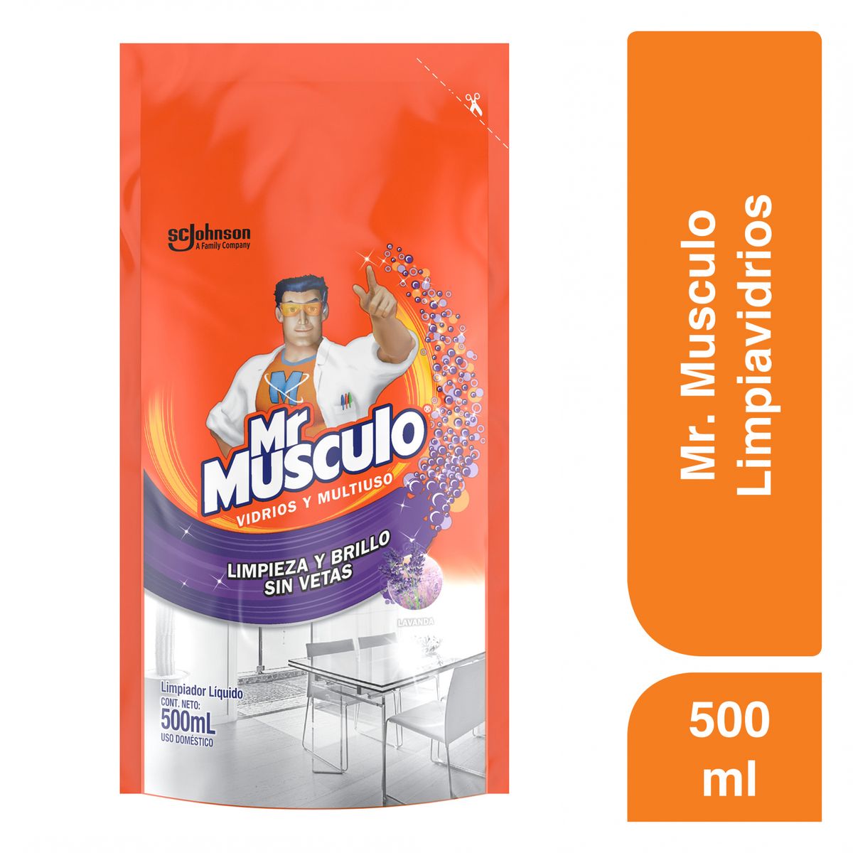 MR MUSCULO - Limpia Vidrios Mr Musculo Lavanda Doypack 500 mL