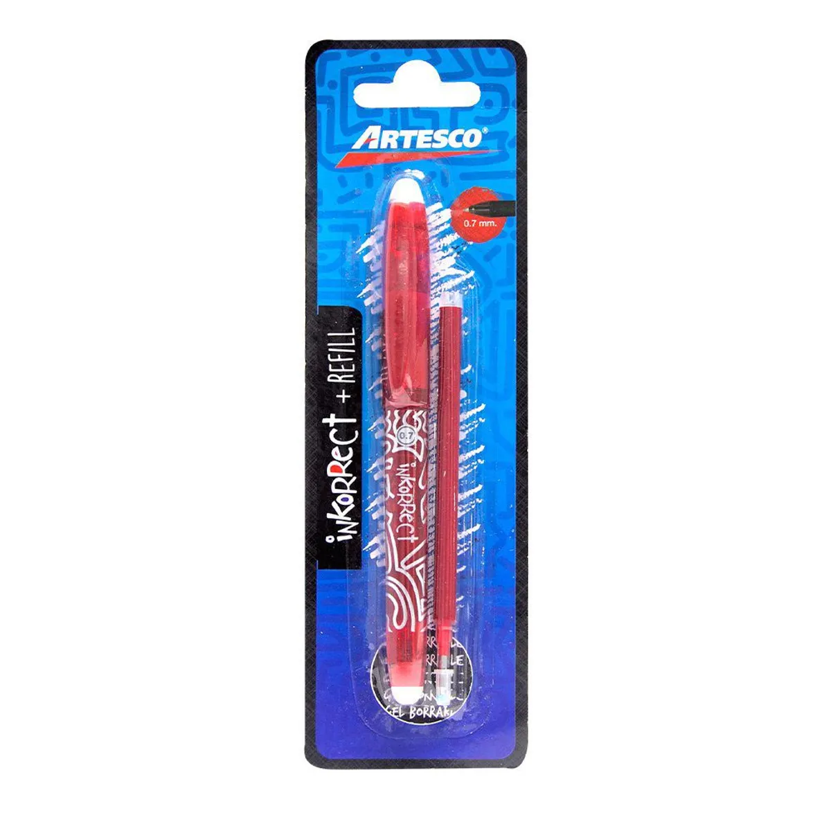 ARTESCO - Lapicero Artesco Inkorrect Tinta Borrable Color Rojo