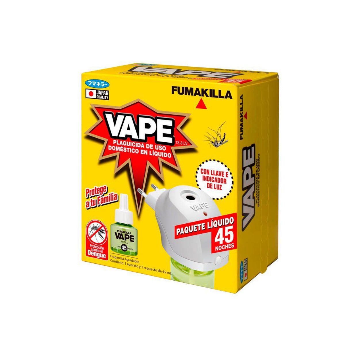 VAPE - Repelente Eléctrico Líquido Vape + Repuesto 45 Noches