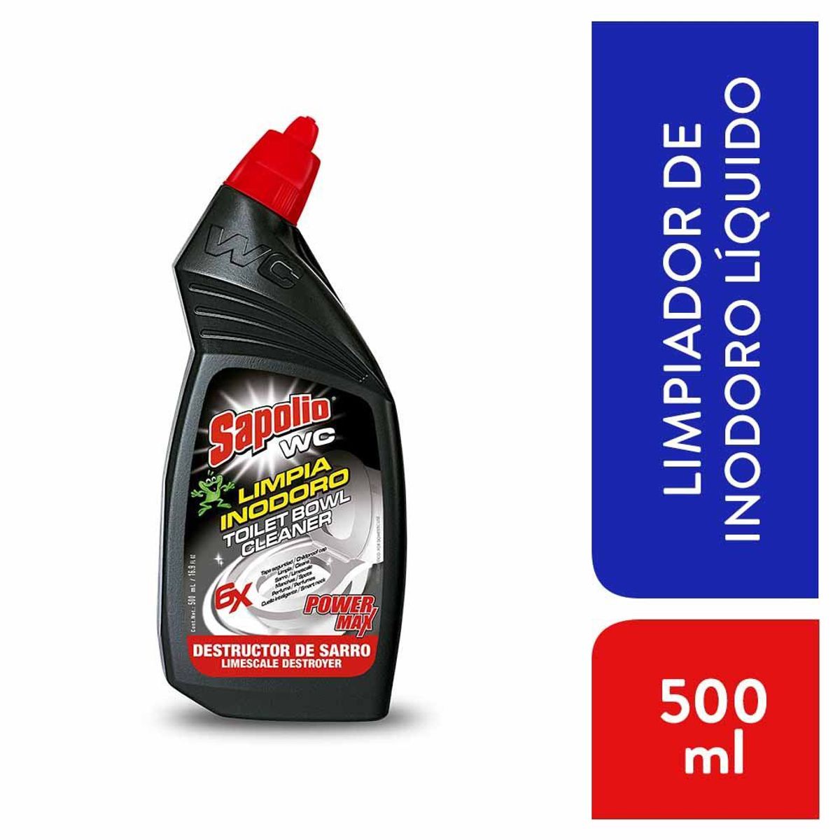 SAPOLIO - Limpiador para Inodoros Sapolio WC Power Max Negro Envase 500 mL