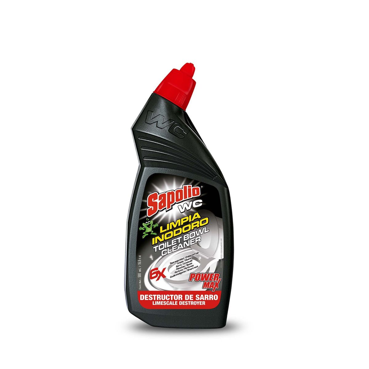 SAPOLIO - Limpiador para Inodoros Sapolio WC Power Max Negro Envase 500 mL