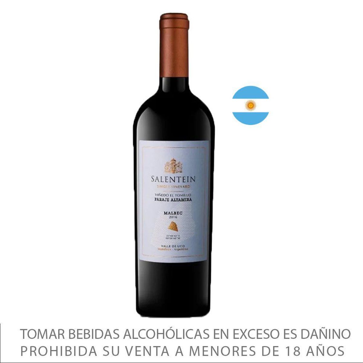 SALENTEIN - Vino Tinto Salentein Malbec Selección del Viñedo Botella 750 mL
