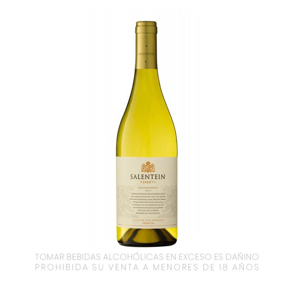 SALENTEIN - Vino Blanco Chardonnay Reserva Salentein 13.5° Botella 750 mL