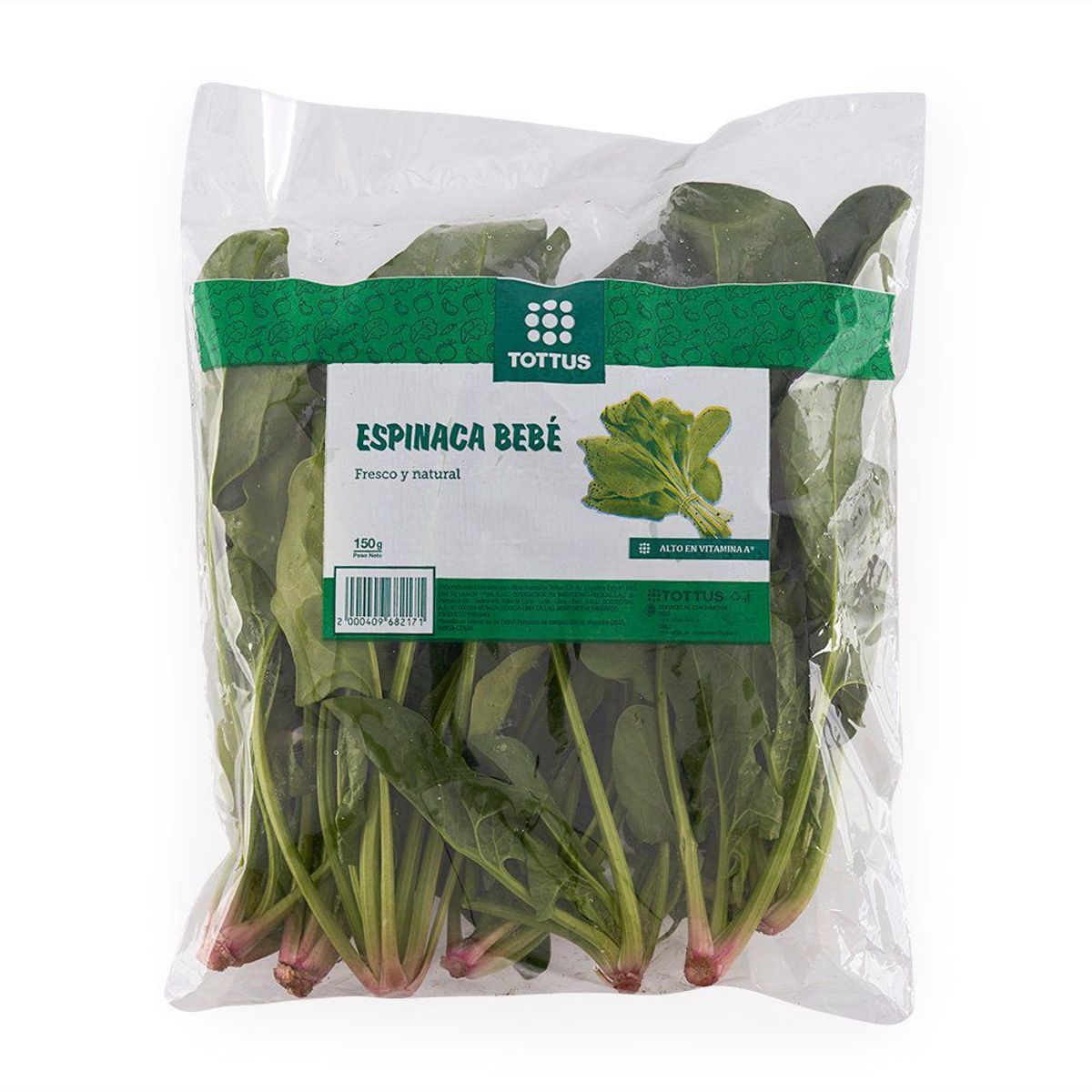 TOTTUS VERDURAS - Espinaca Baby Seleccionada Tottus
