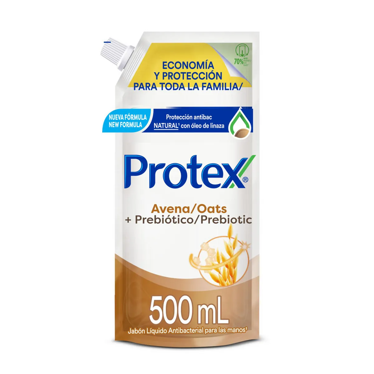 PROTEX - Jabón Líquido Portex Antibacterial Avena Doypack 500 mL