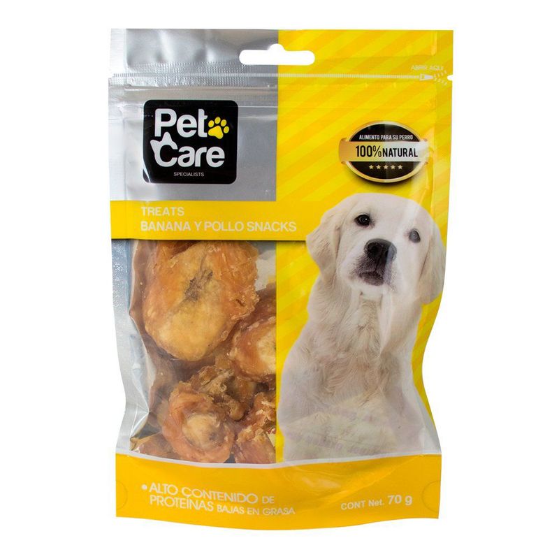 PET CARE - Snacks para Perros Sabor Plátano y Pollo Pet Care 70 g