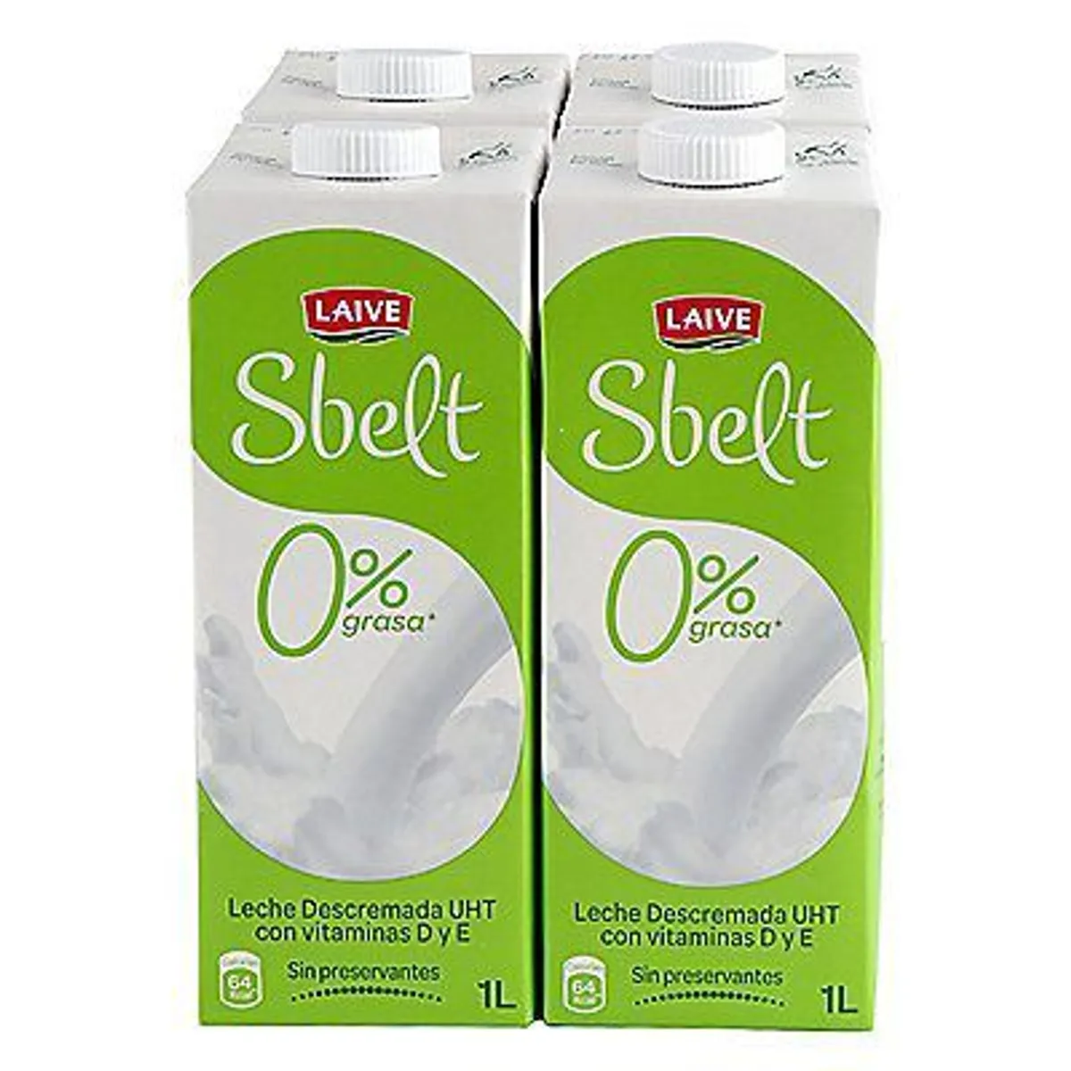 LAIVE - Leche Sbelt Descremada Pack 4 Unidades 1 L