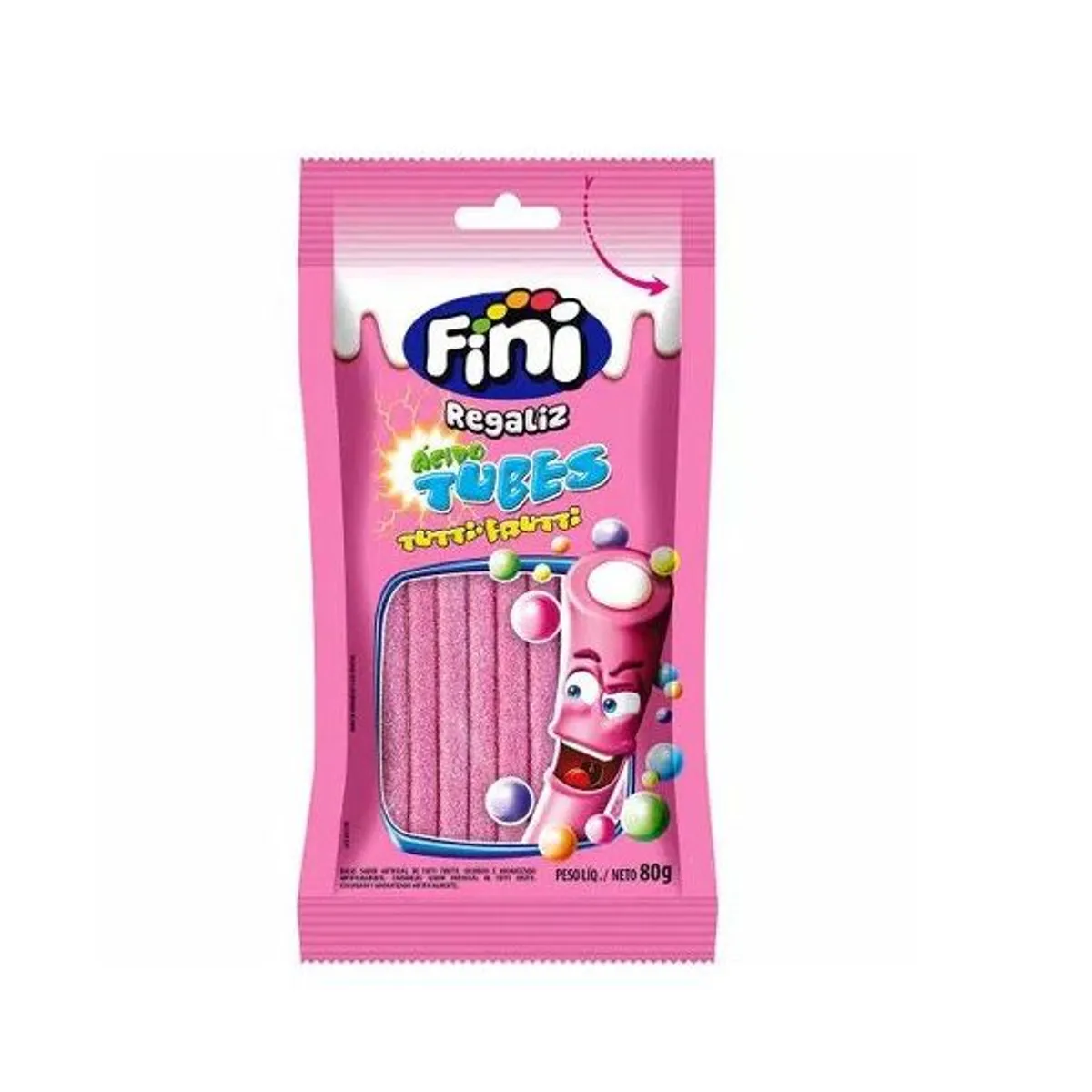FINI - Dulce Masticable Fini Regaliz Tutti Frutti Bolsa 80 g