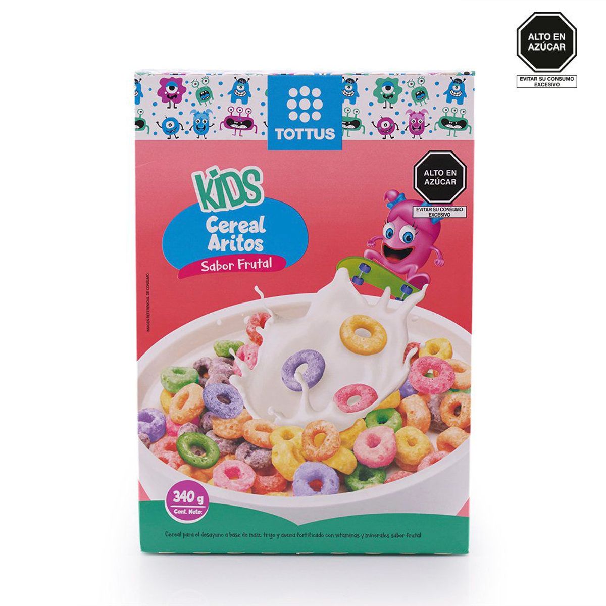 TOTTUS - Cereal Aritos Tottus Sabor Frutas Caja 340 g