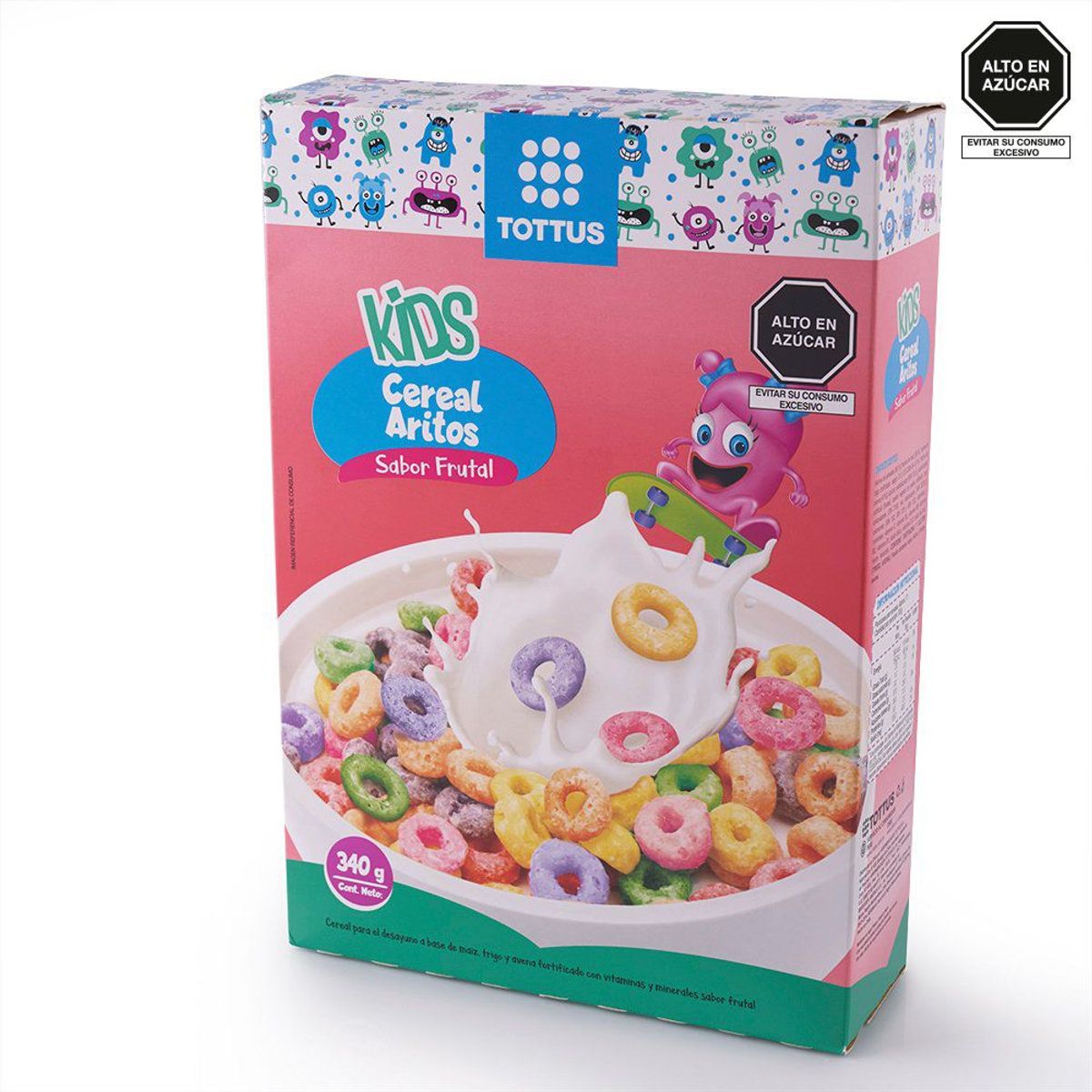 TOTTUS - Cereal Aritos Tottus Sabor Frutas Caja 340 g