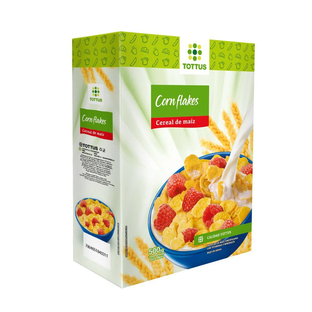 TOTTUS - Cereal de Maíz Tottus Corn Flakes Caja 500 g
