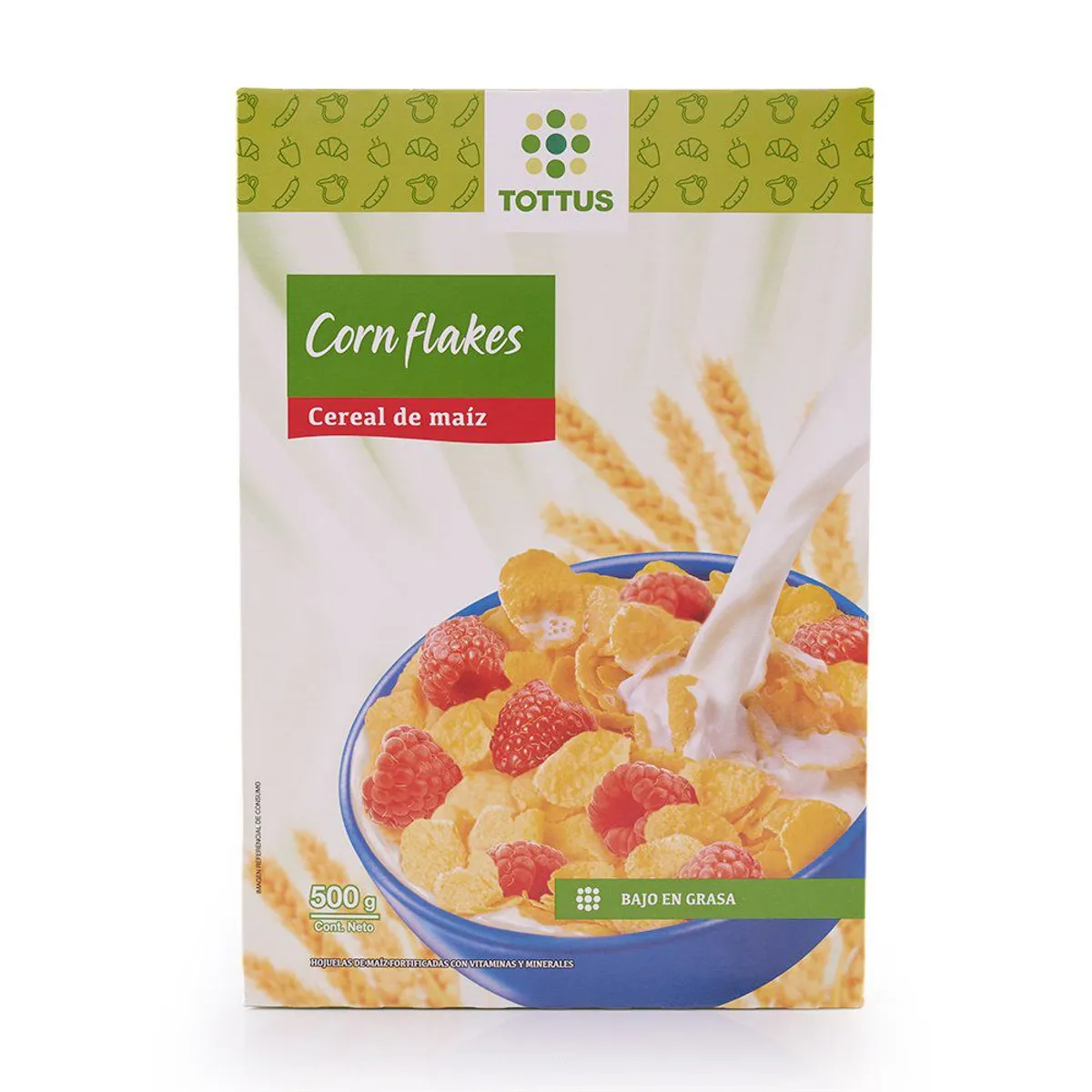 TOTTUS - Cereal de Maíz Tottus Corn Flakes Caja 500 g