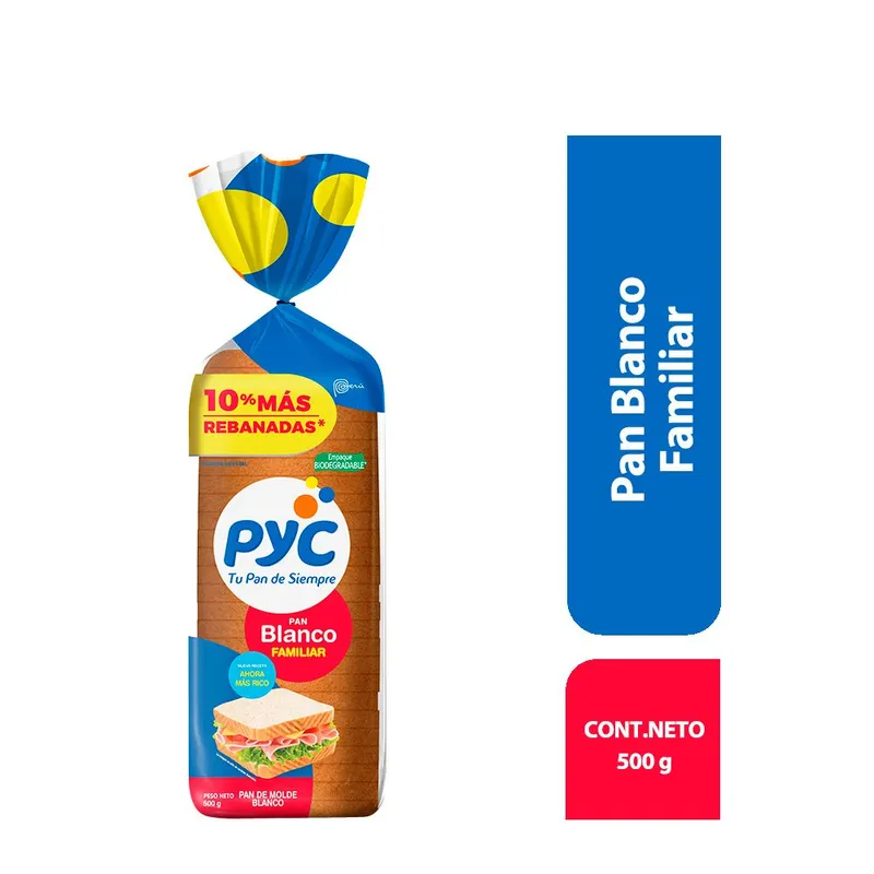 PYC - Pan de Molde Blanco Pyc 500 g