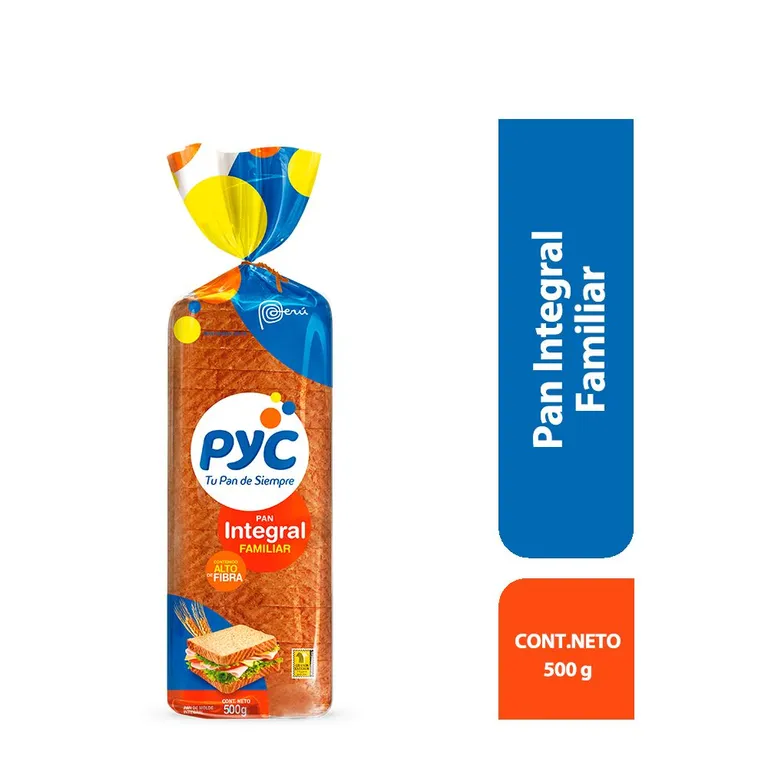 Pan de Molde PYC Integral Bolsa 500 g | Tottus Perú