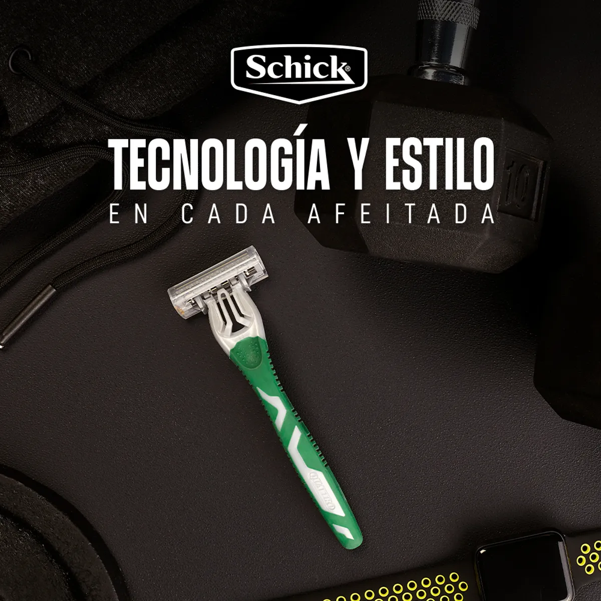 SCHICK - Máquina de Afeitar Schick Quattro Piel Sensible Empaque 2 Und