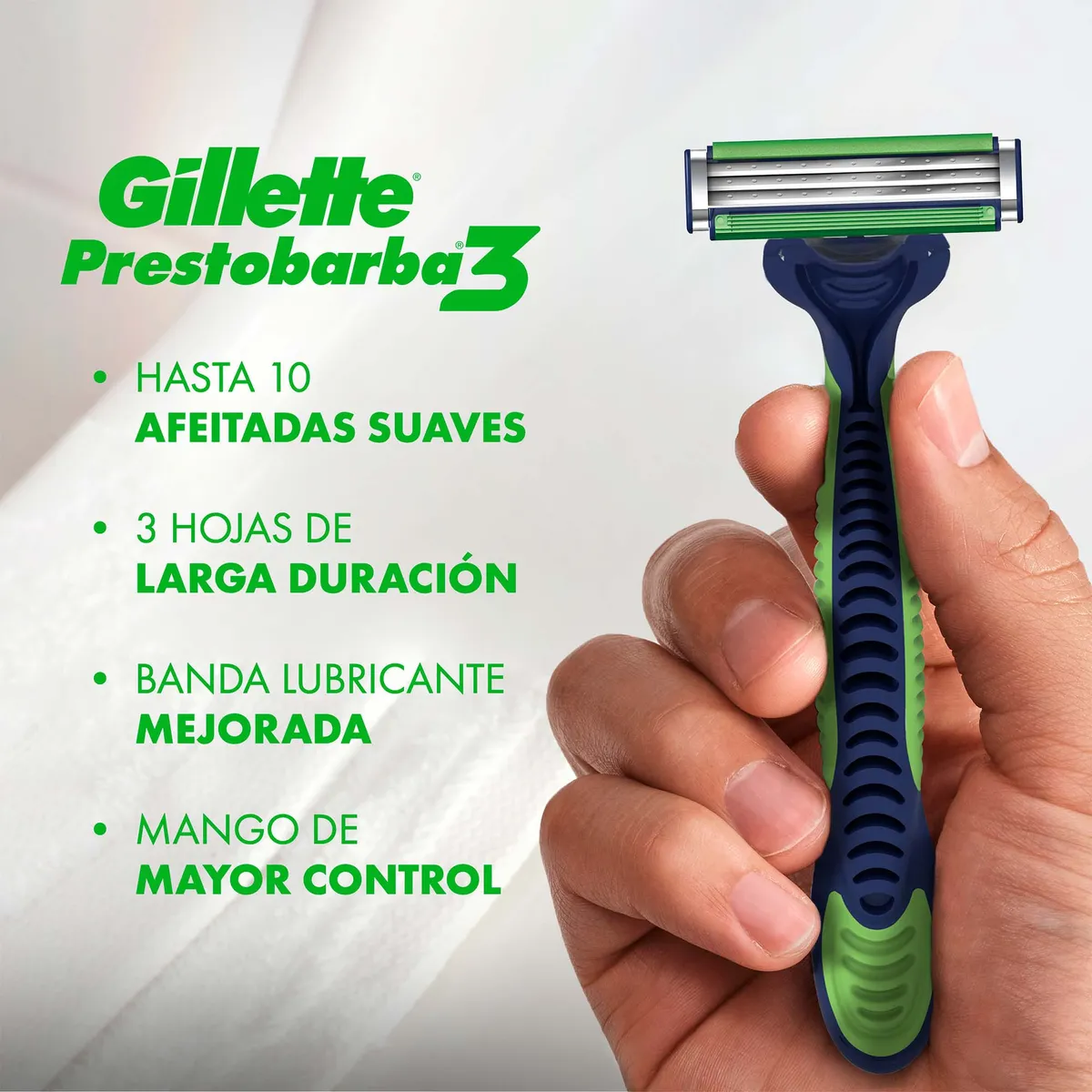 GILLETTE - Máquina de Afeitar Gillette Prestobarba3 Sensitive Empaque 4 Und