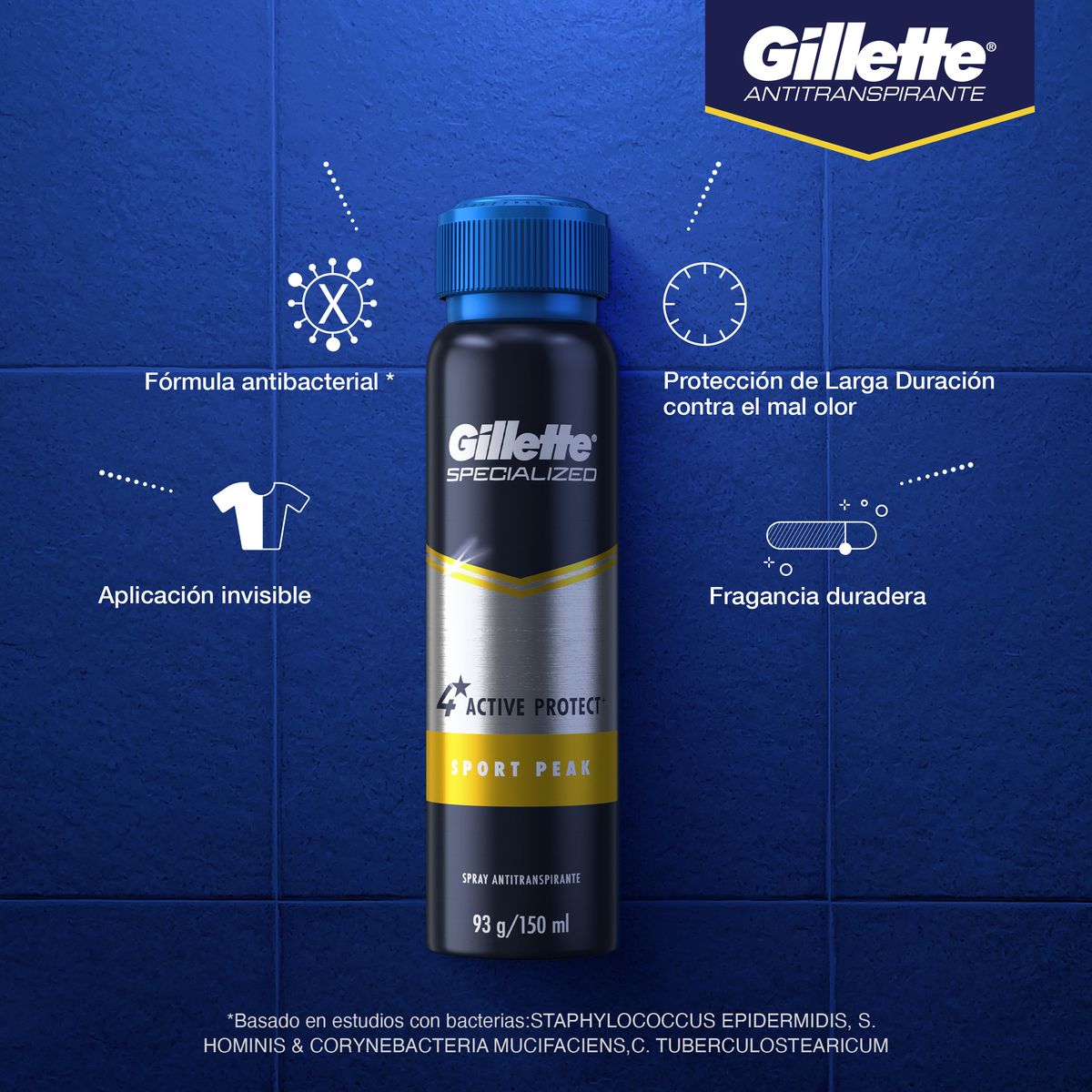 GILLETTE - Antitranspirante en Spray Gillette Training Day Envase 150 mL