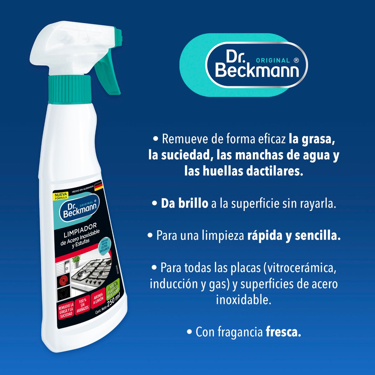 DR BECKMANN - Limpiador de Acero Inoxidable Dr. Beckmann Envase 250 mL