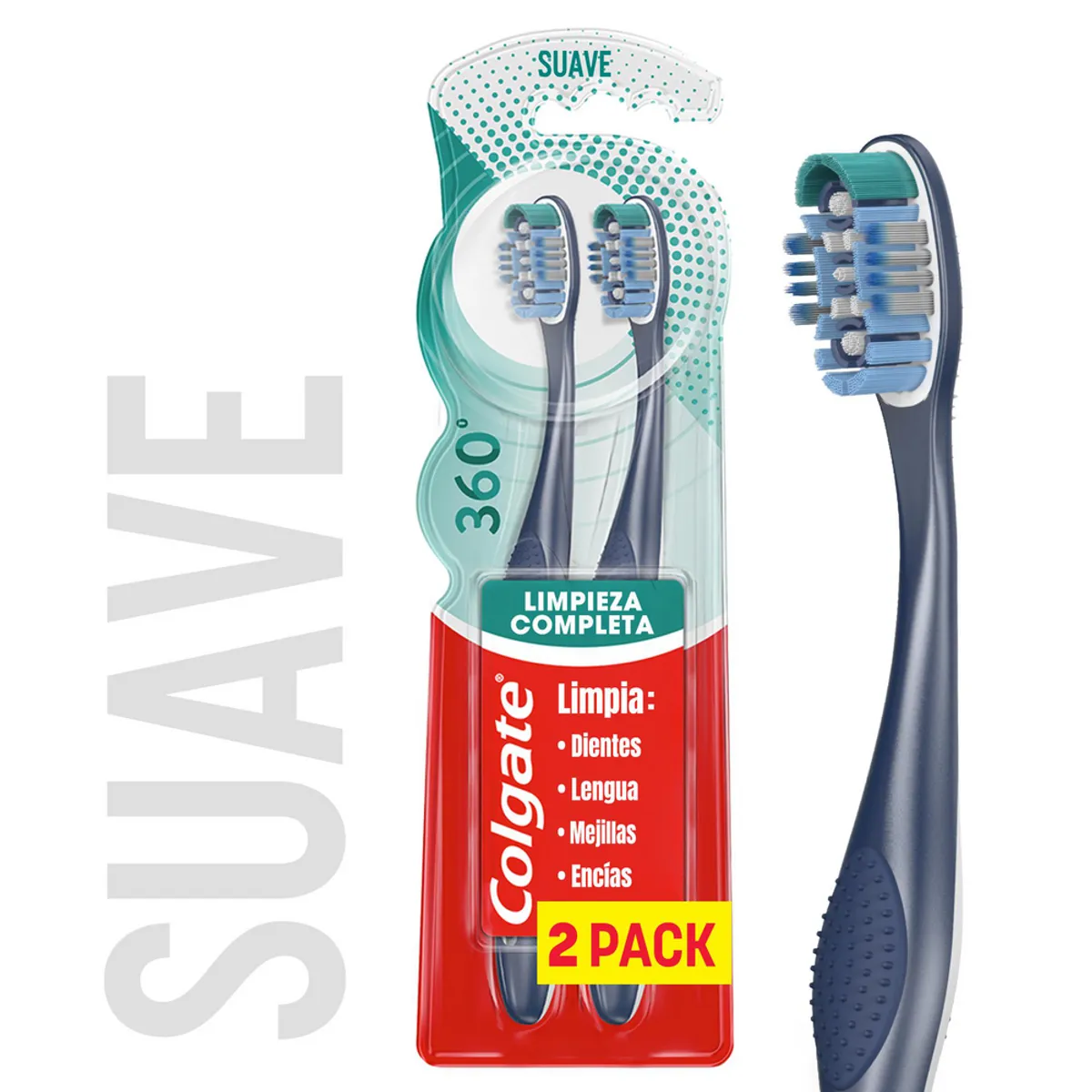 COLGATE - Cepillo Dental Colgate 360 Suave Empaque 2 Und