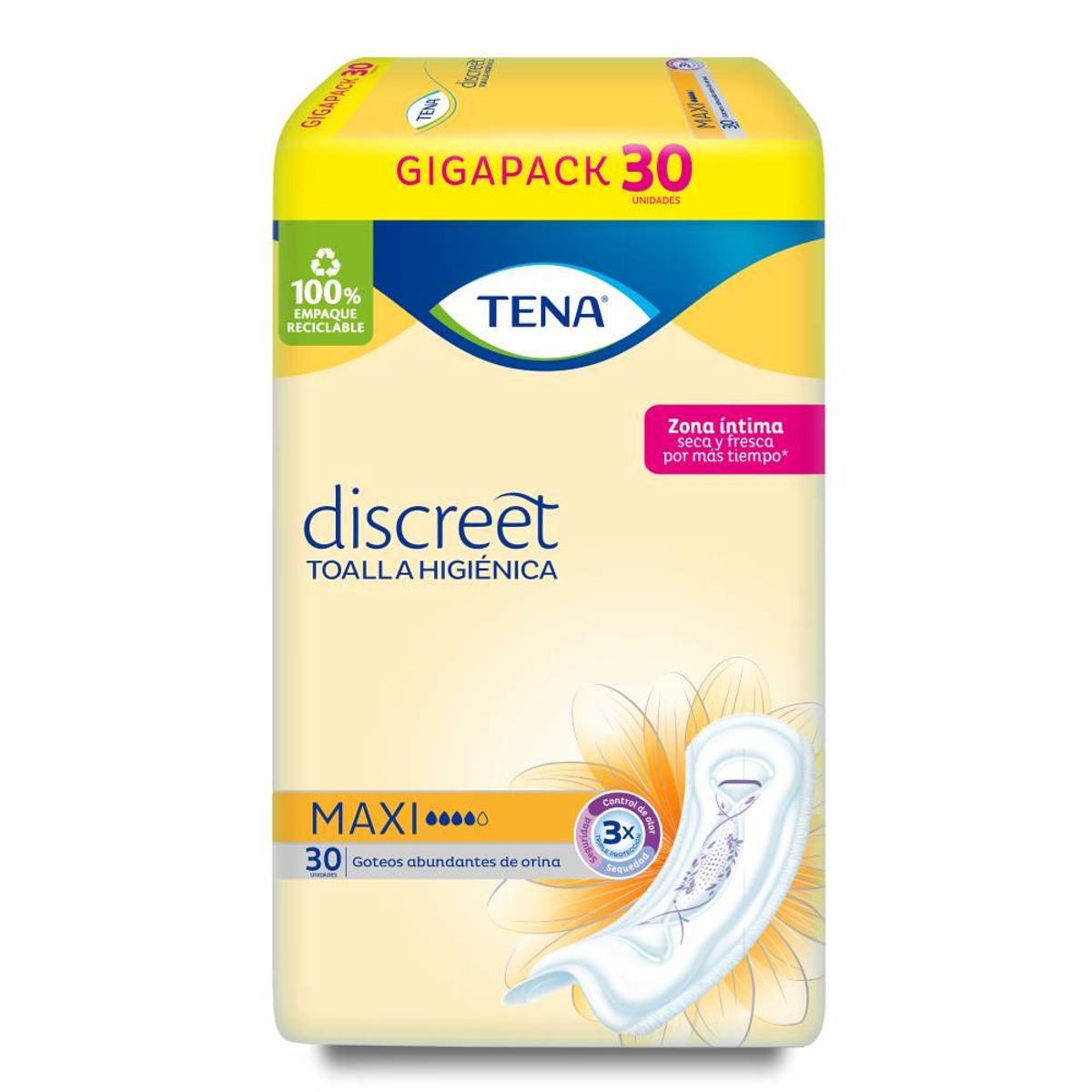 TENA - Toalla Higiénica Tena Discreet Maxi Empaque 30 Und