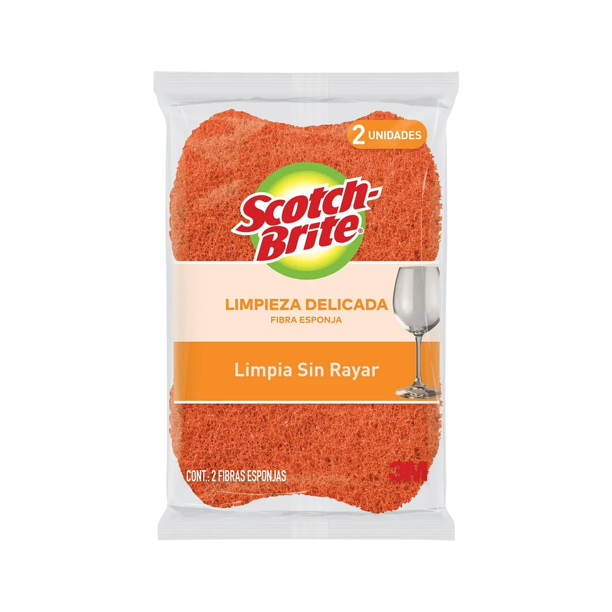 SCOTCH BRITE - Esponja 2 en 1 de Cocina Cero Rayas Scotch Brite Empaque 2 Und