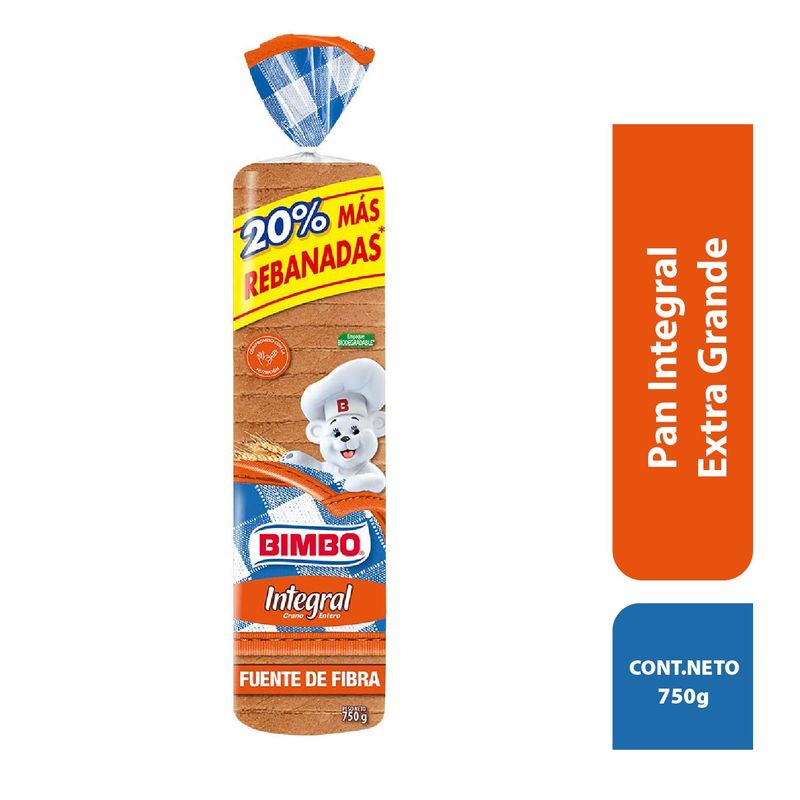 BIMBO - Pan Integral Xg Bimbo 750 g