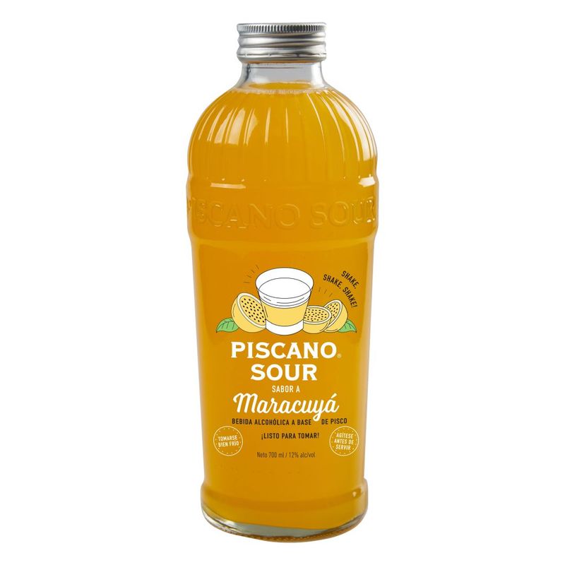 PISCANO - Bebida Piscano Sour Sabor Maracuyá Botella 700 mL