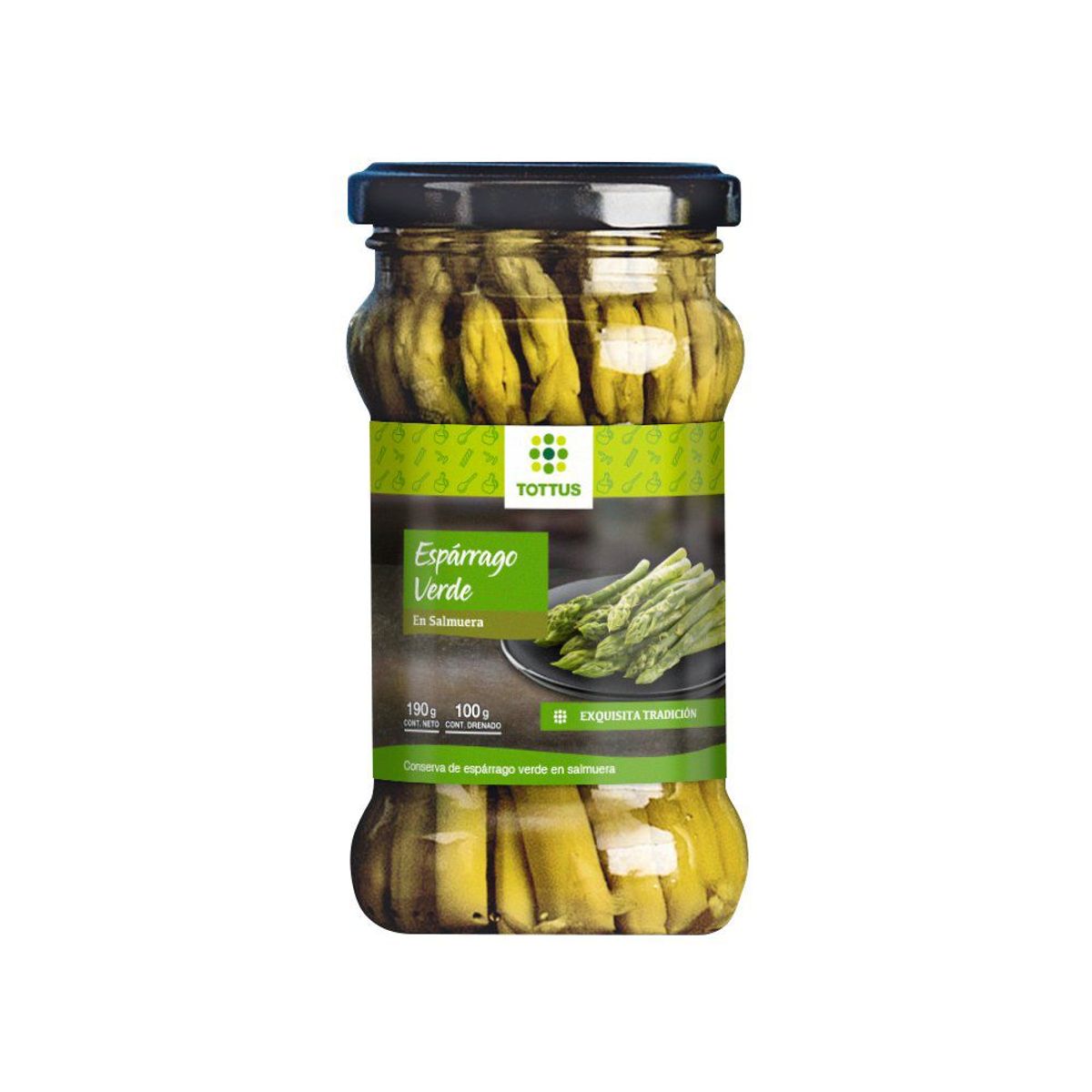 TOTTUS - Espárragos Verdes en Salmuera Tottus 190 g