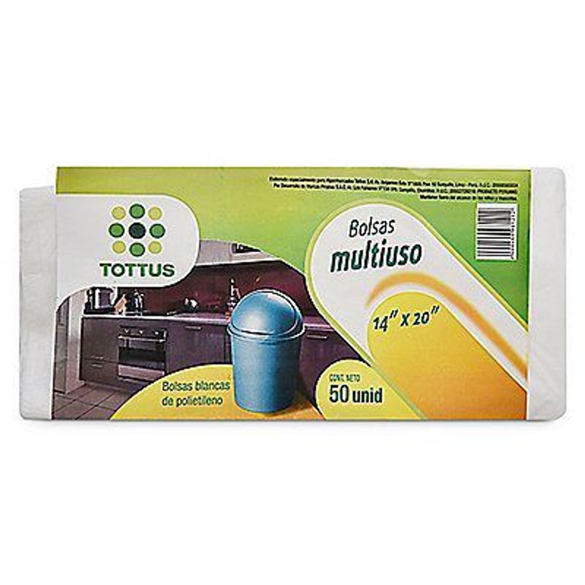 TOTTUS - Bolsa Multiusos Tottus 14x20pulgadas Empaque 50 Und