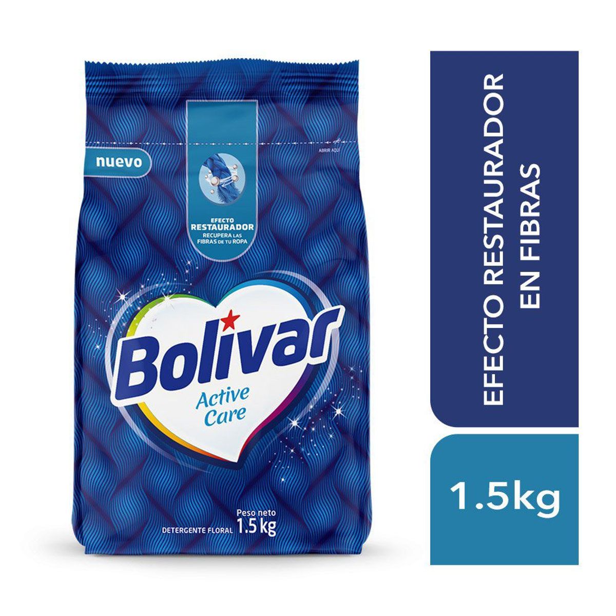 BOLIVAR - Detergente en Polvo Bolívar Active Dúo Bolsa 1.5 Kg