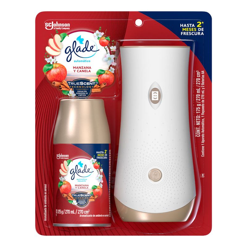 GLADE - Ambientador Glade Automático Manzana Canela Envase 270 mL